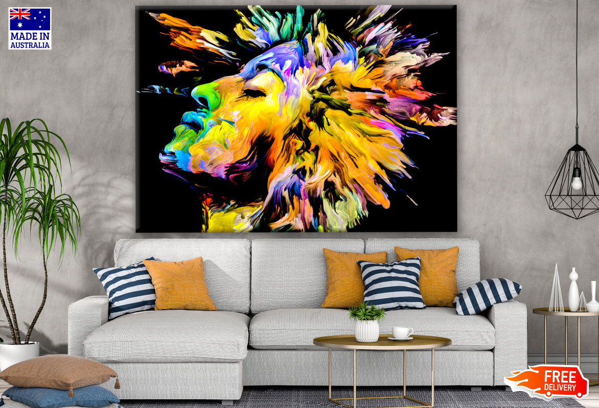 Colourful Abstract Face Portrait Design Print 100% Australian Made