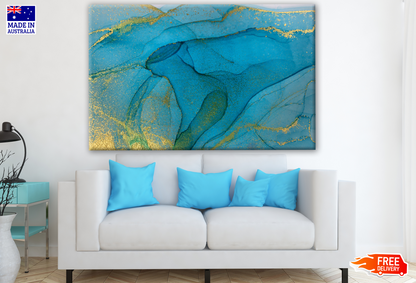 Blue & Gold Abstract Design Print 100% Australian Made