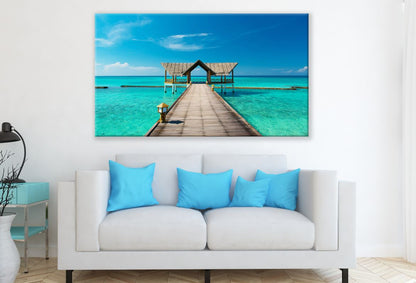 Stunning Beach view with Wooden Pier Photograph Print 100% Australian Made