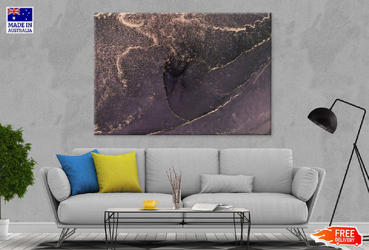 Black Purple & Gold Abstract Design Print 100% Australian Made