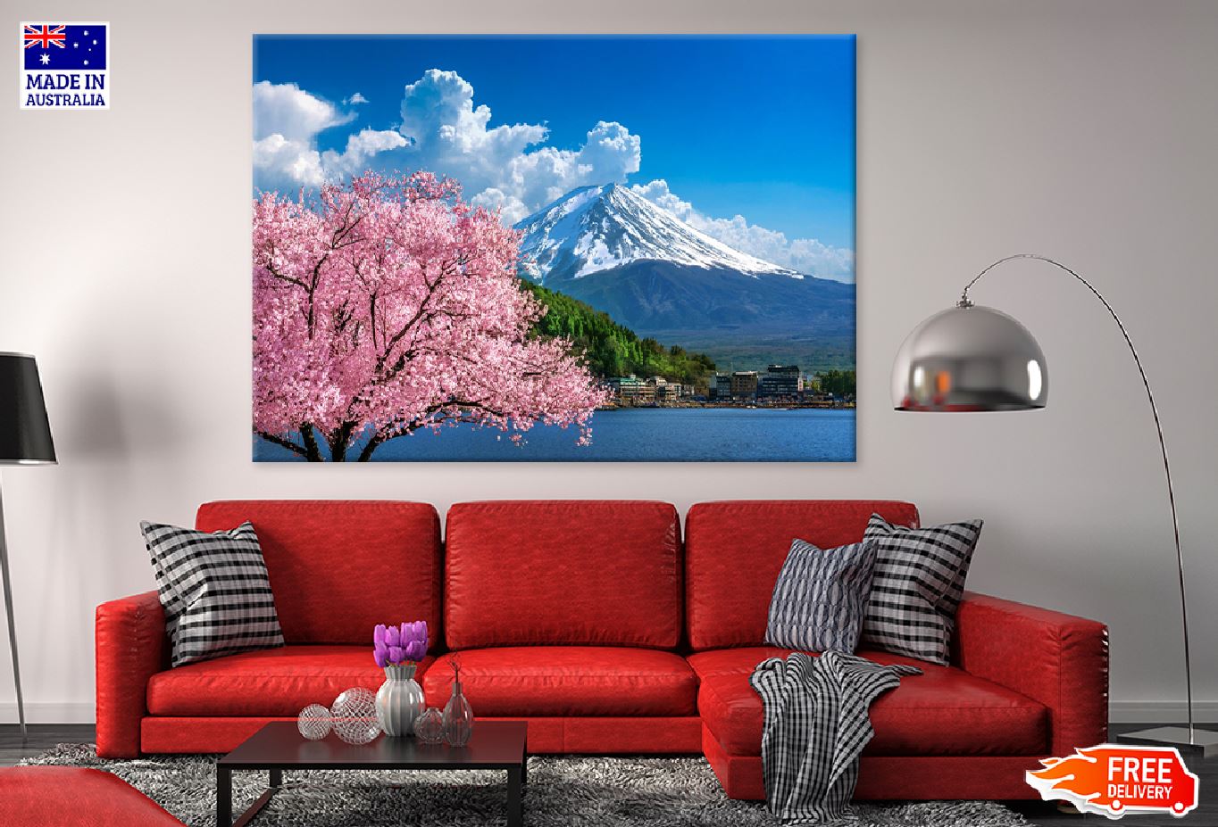 Fuji Mountain Cherry Blossom Tree Photograph Print 100% Australian Made