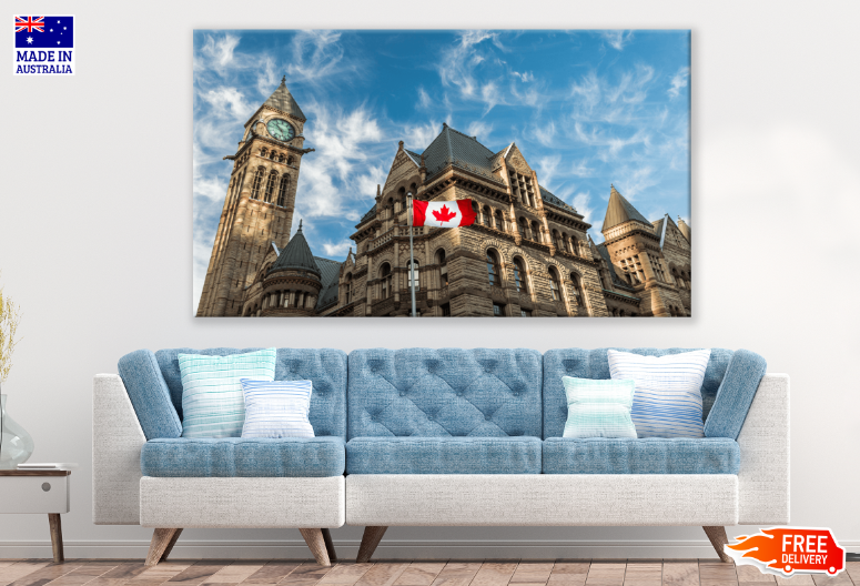 Canadian Flag & Old City Hall in Toronto Print 100% Australian Made