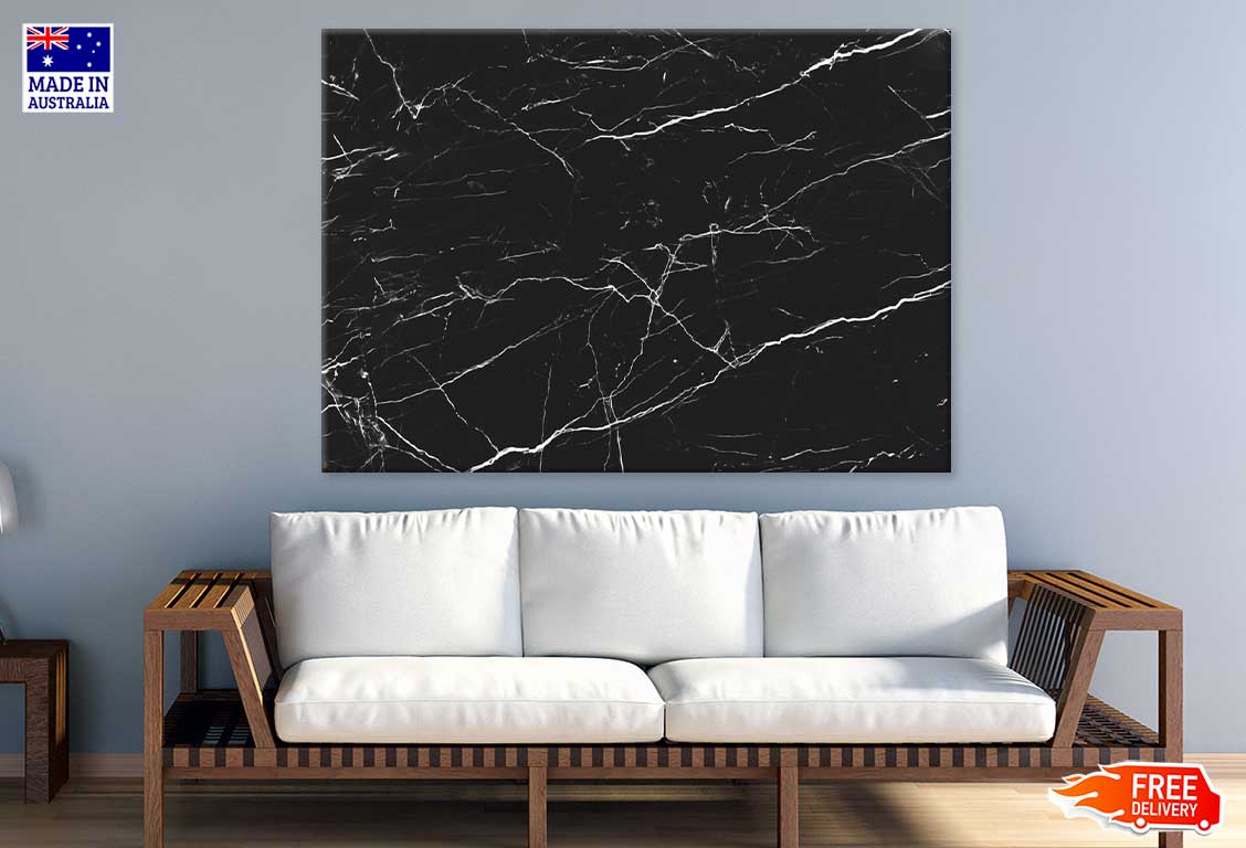 Black Marble Pattern Abstract Design Print 100% Australian Made