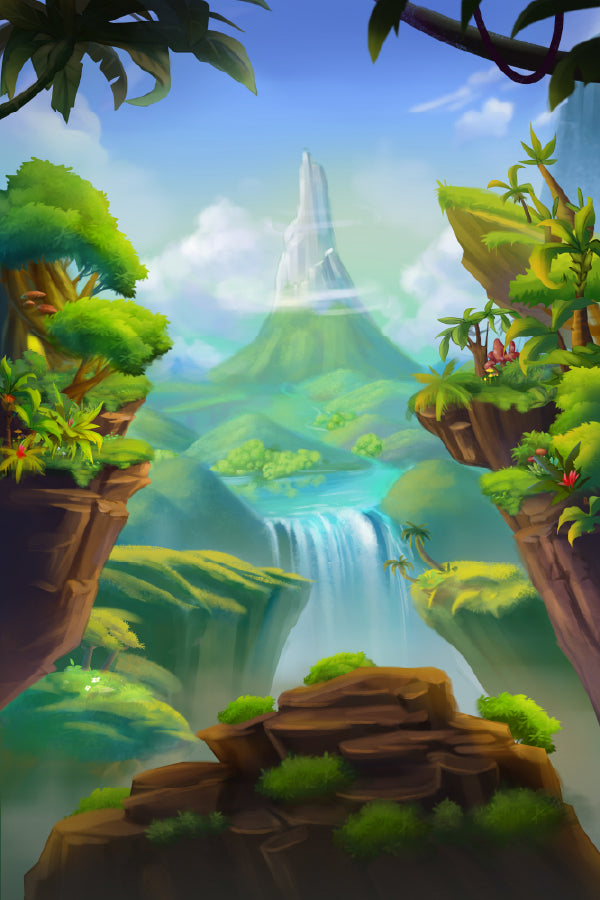 Mountain Forest Digital Painting Print 100% Australian Made