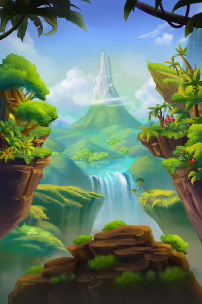 Mountain Forest Digital Painting Print 100% Australian Made