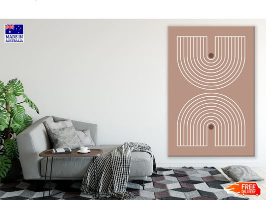 Brown Circles Geometric Line Art Abstract Design Print 100% Australian Made