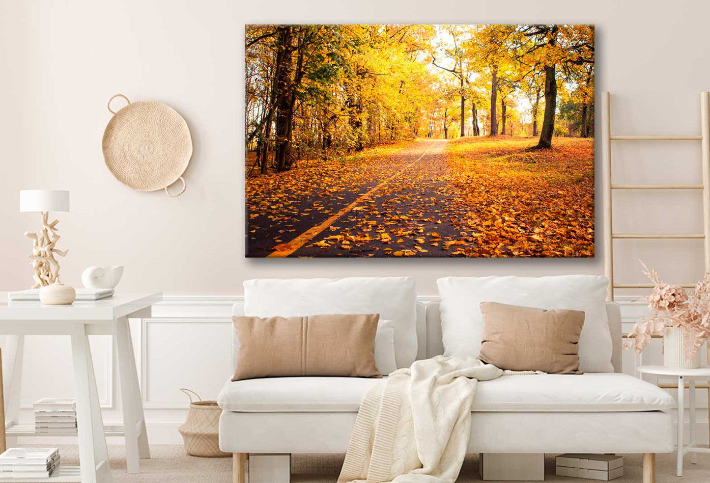 Bella Home Sunny Day in Autumn Park View Print Canvas Ready to hang