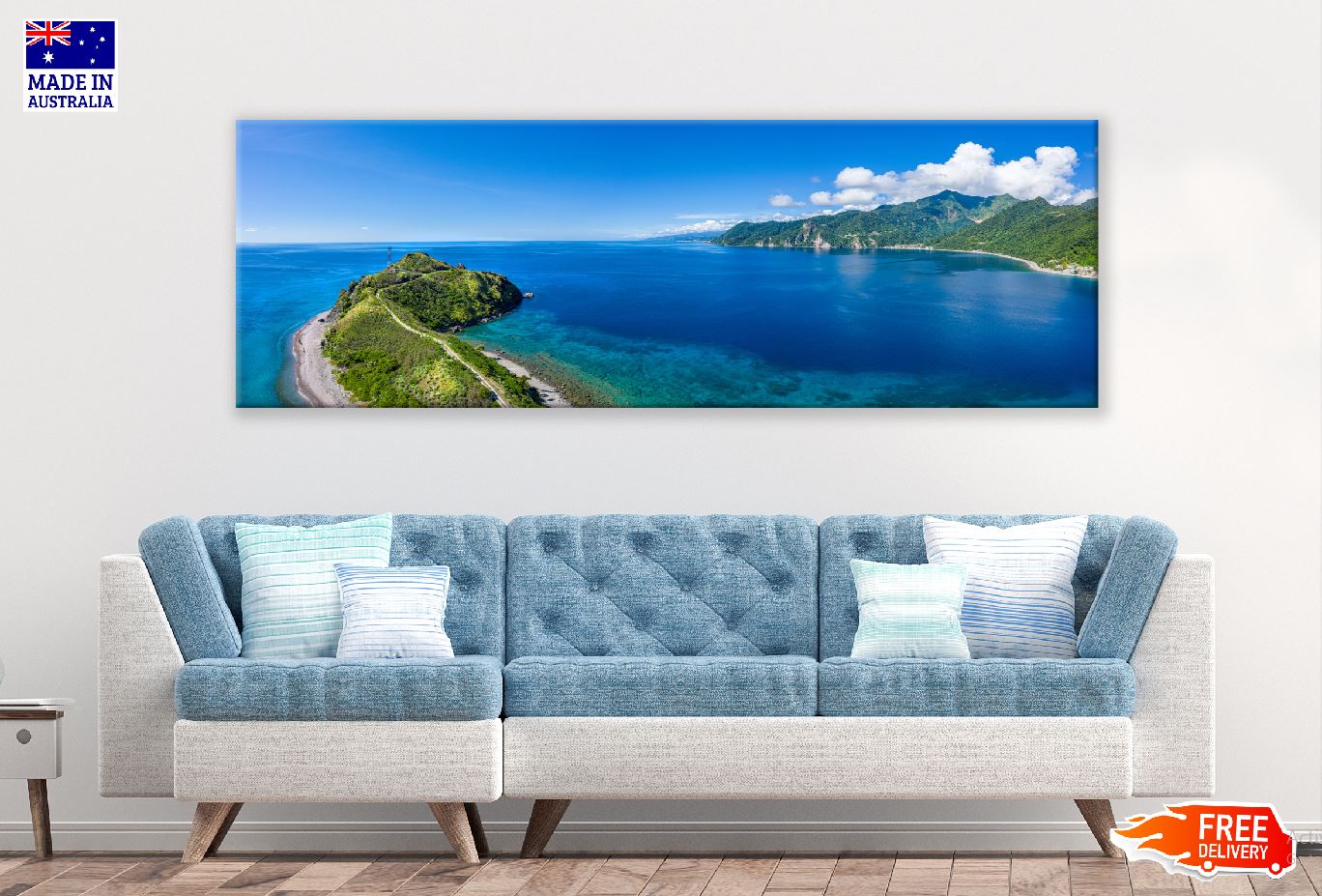 Panoramic Canvas Navagio Beach Aerial View Photograph High Quality 100% Australian Made Wall Canvas Print Ready to Hang