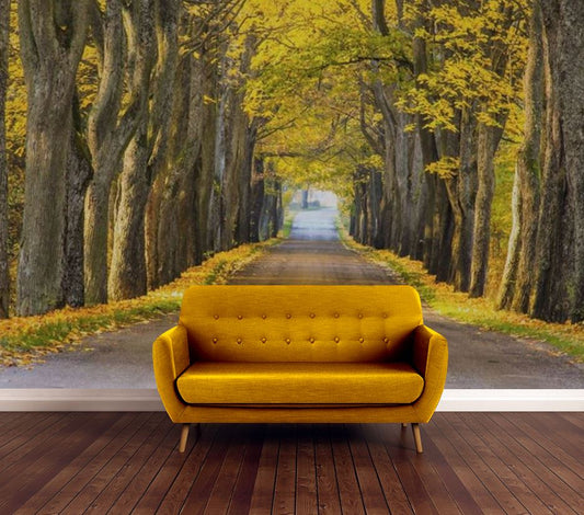 Wallpaper Murals Peel and Stick Removable Stunning Yellow Floral Trees Photograph High Quality