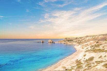 Bella Home Aphrodite Sea & Blue Sky Cyprus Print Canvas Ready to hang