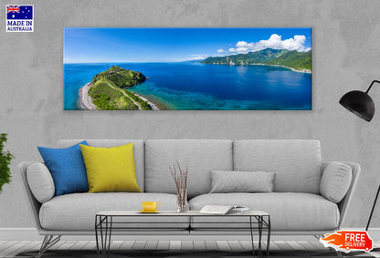 Panoramic Canvas Navagio Beach Aerial View Photograph High Quality 100% Australian Made Wall Canvas Print Ready to Hang