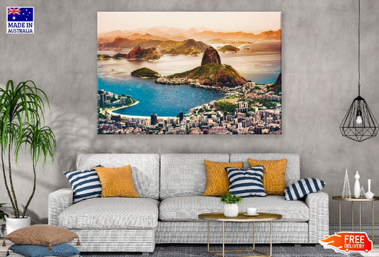 Botafogo Beach in Brazil Sunset Photograph Print 100% Australian Made