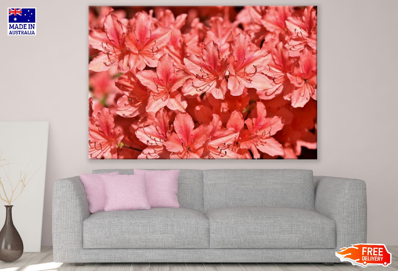 Red Rhododendrons Flowers Photograph Print 100% Australian Made