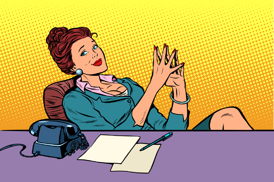 Office Girl In Office Illustration Print 100% Australian Made