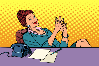 Office Girl In Office Illustration Print 100% Australian Made