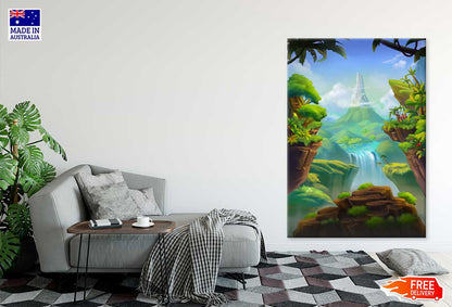 Mountain Forest Digital Painting Print 100% Australian Made
