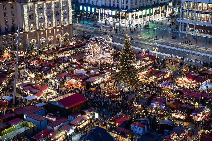 Dresden Christmas Market City Night View Germany Print 100% Australian Made