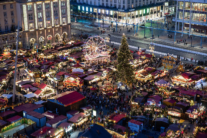 Dresden Christmas Market City Night View Germany Print 100% Australian Made