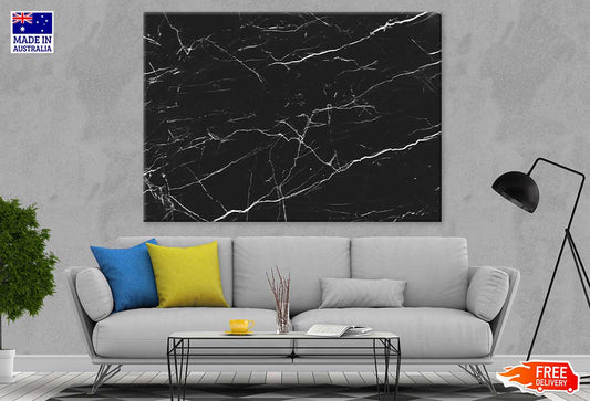 Black Marble Pattern Abstract Design Print 100% Australian Made