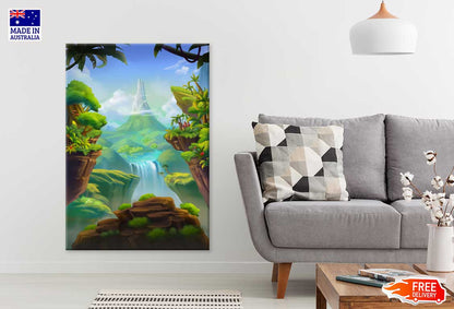 Mountain Forest Digital Painting Print 100% Australian Made