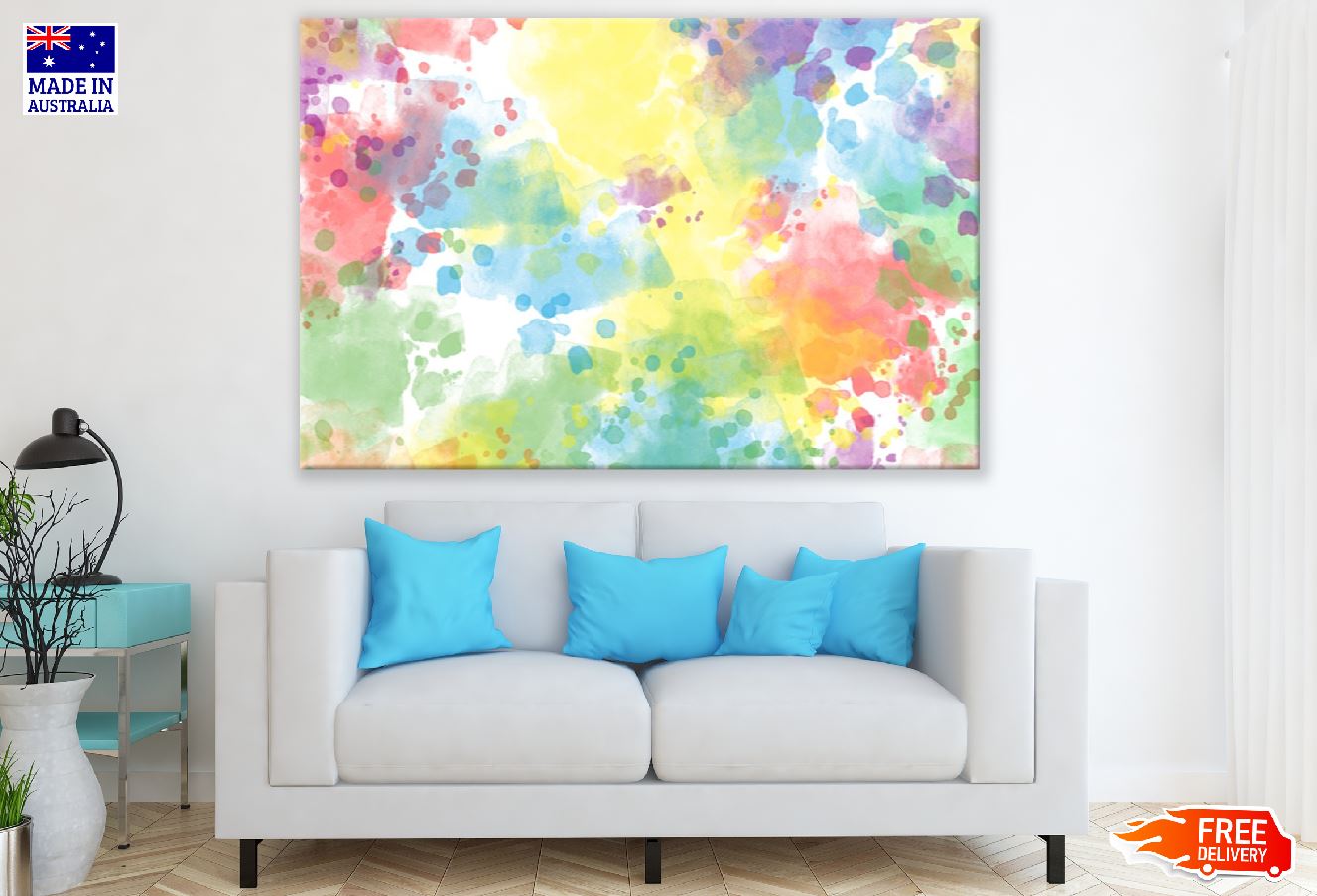 Colorful Paints Abstract Design Print 100% Australian Made