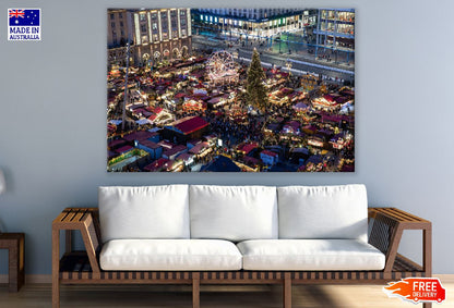 Dresden Christmas Market City Night View Germany Print 100% Australian Made