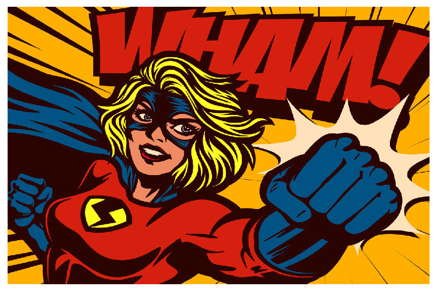 WHAM Quote & Super Girl Illustration Print 100% Australian Made