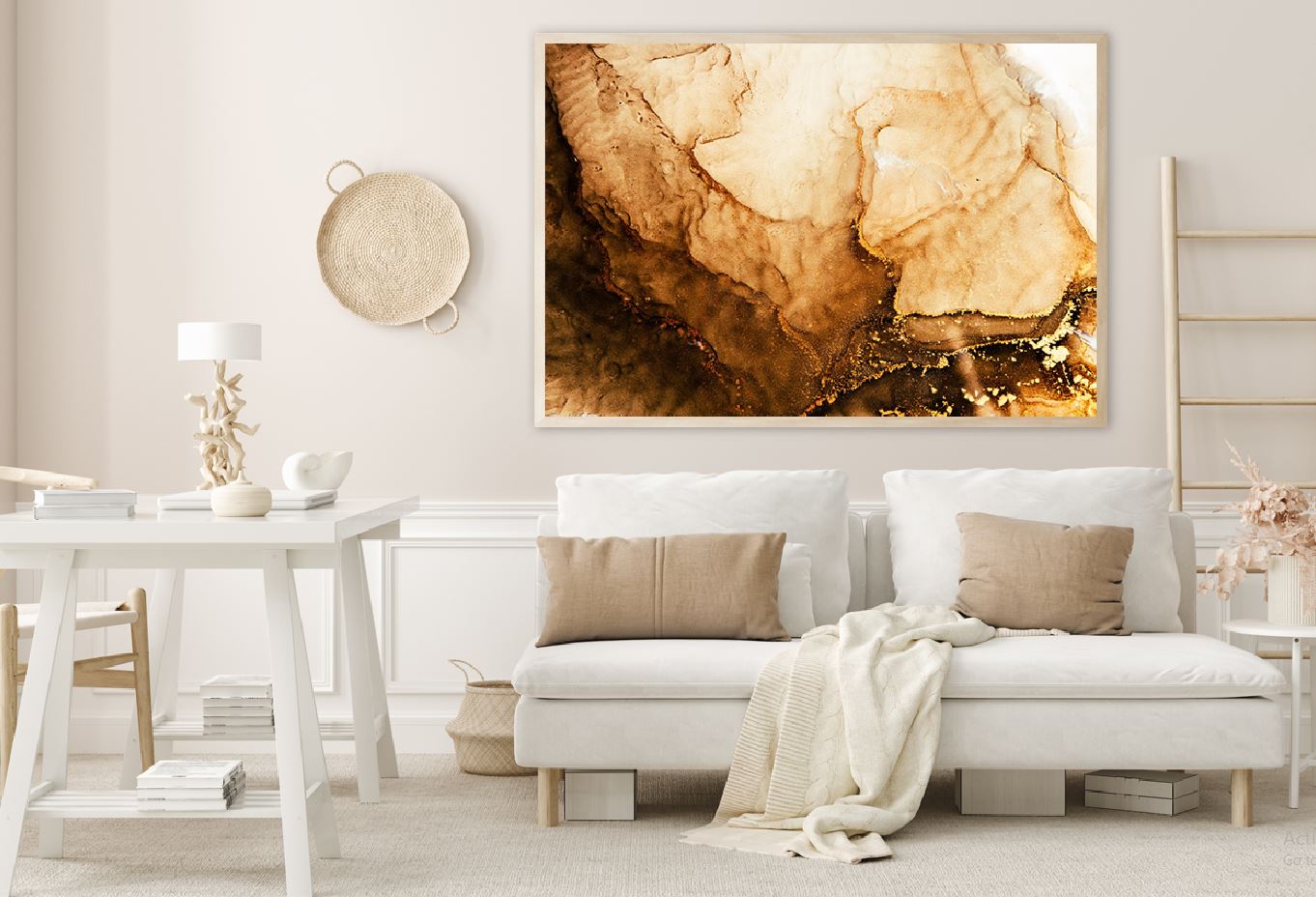 Brown & Golden Splash Abstract Design Home Decor Premium Quality Poster Print Choose Your Sizes