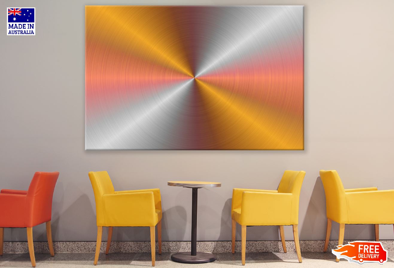 Gold & Grey Abstract Design Print 100% Australian Made