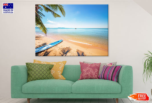 Surfboard Near Sea Shore View Photograph Print 100% Australian Made