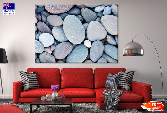 Smooth Round Pebbles Sea View Photograph Print 100% Australian Made
