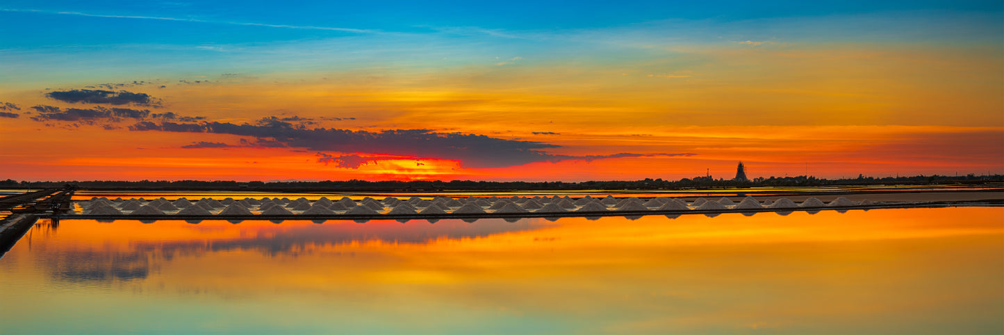 Panoramic Canvas Lake Sunset Scenery Photograph High Quality 100% Australian Made Wall Canvas Print Ready to Hang