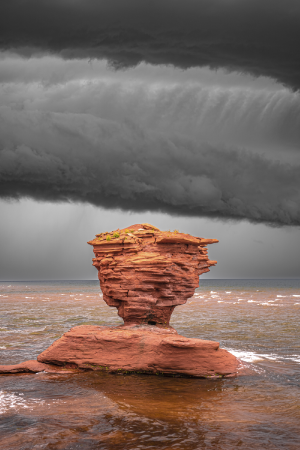 Rock On Sea & B&W Sky View Photograph Home Decor Premium Quality Poster Print Choose Your Sizes