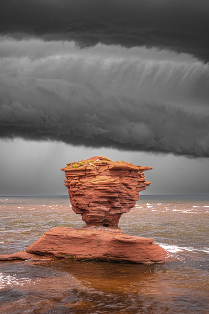 Rock On Sea & B&W Sky View Photograph Home Decor Premium Quality Poster Print Choose Your Sizes
