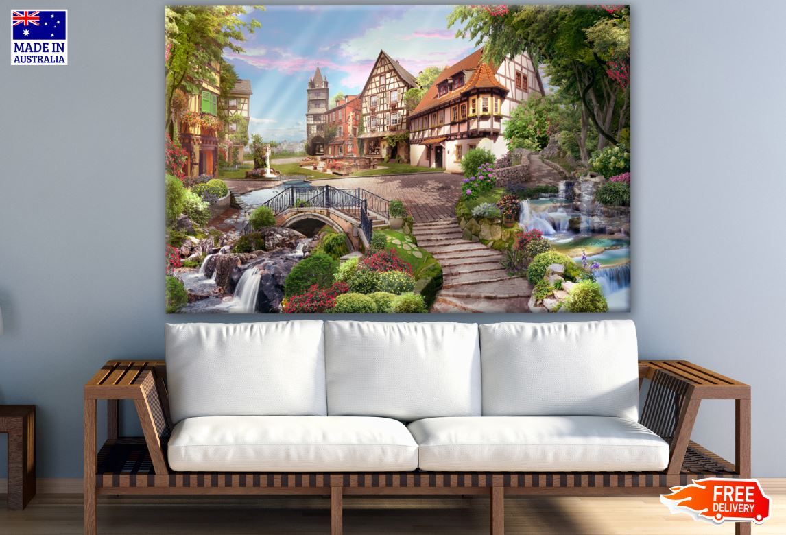 House with Nature View Print 100% Australian Made