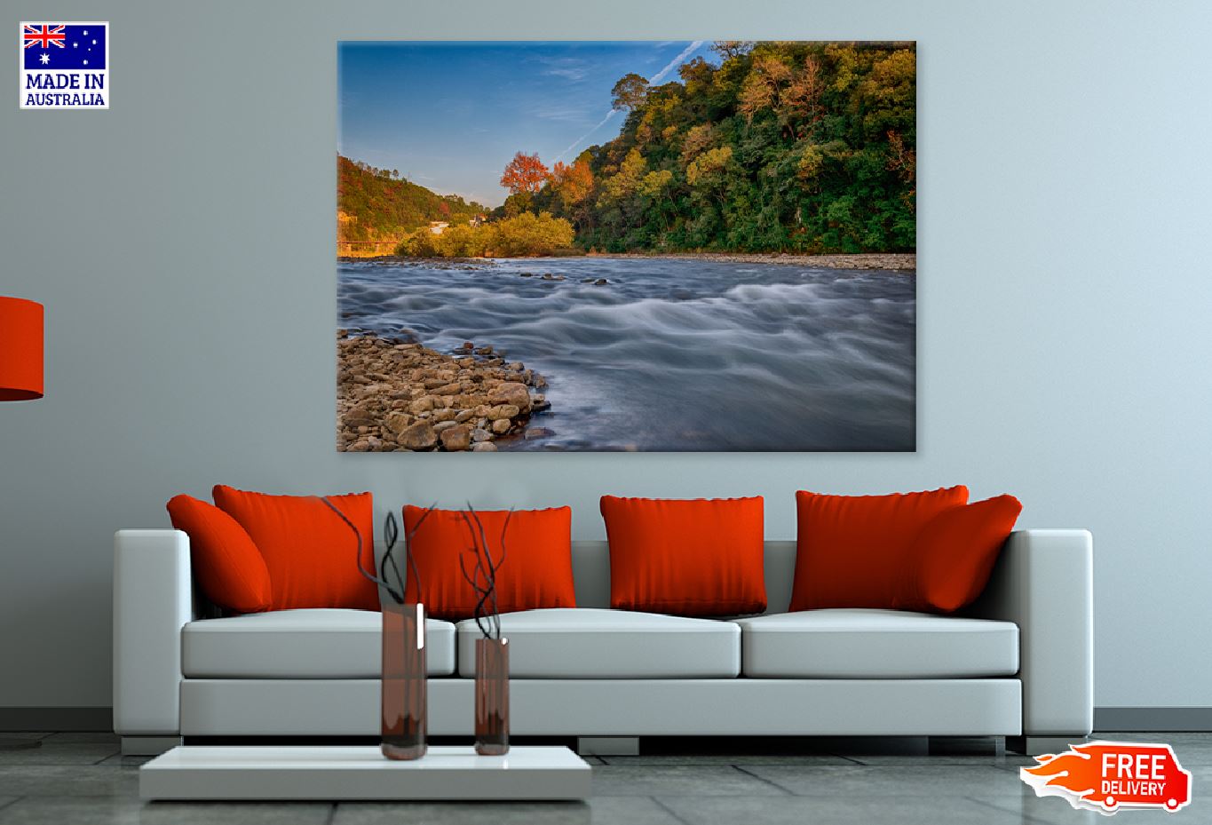 Wuyuan River Autumn Trees View Photograph Print 100% Australian Made