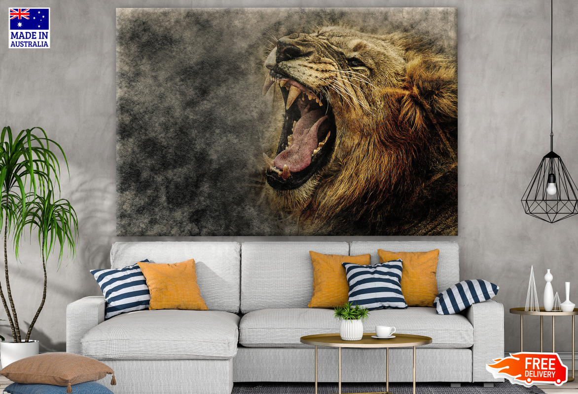 Roaring Lion Portrait Photograph Print 100% Australian Made