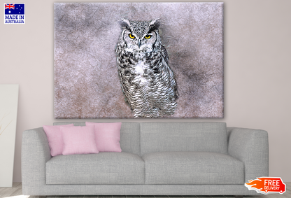 Owl Portrait with Orange Eyes Photograph Print 100% Australian Made