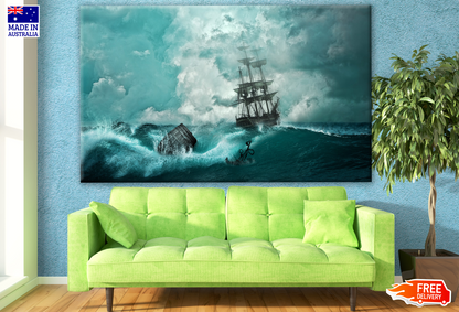 Ship on Blue Ocean Photograph Print 100% Australian Made