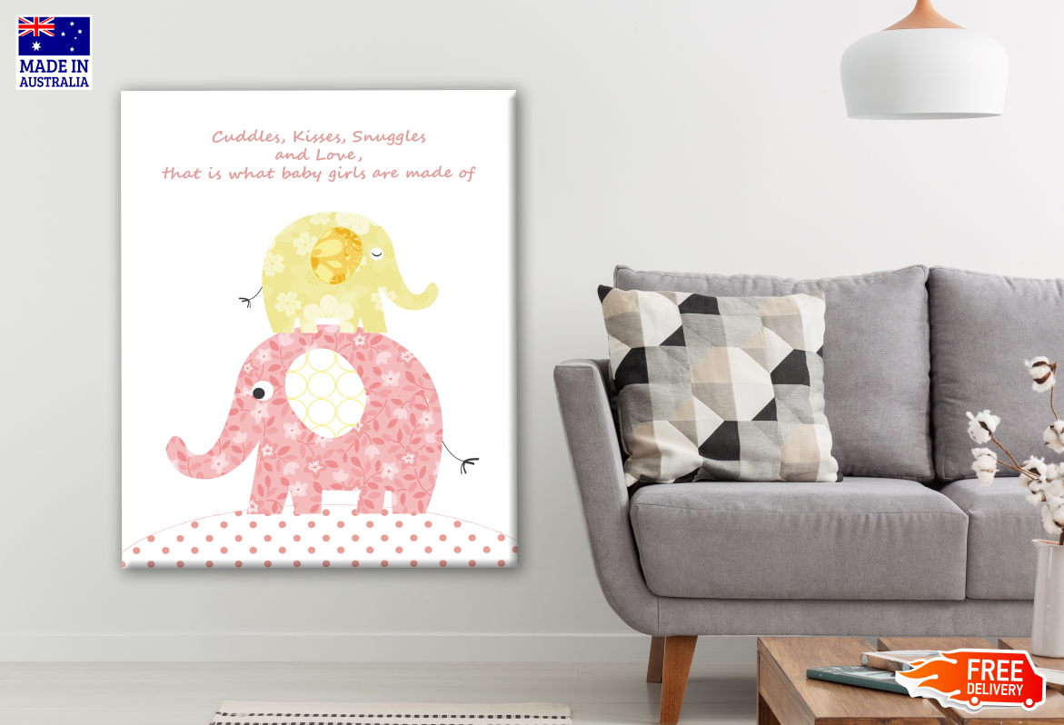 Elephant on a Elephant Nursery & Kids Art Print 100% Australian Made