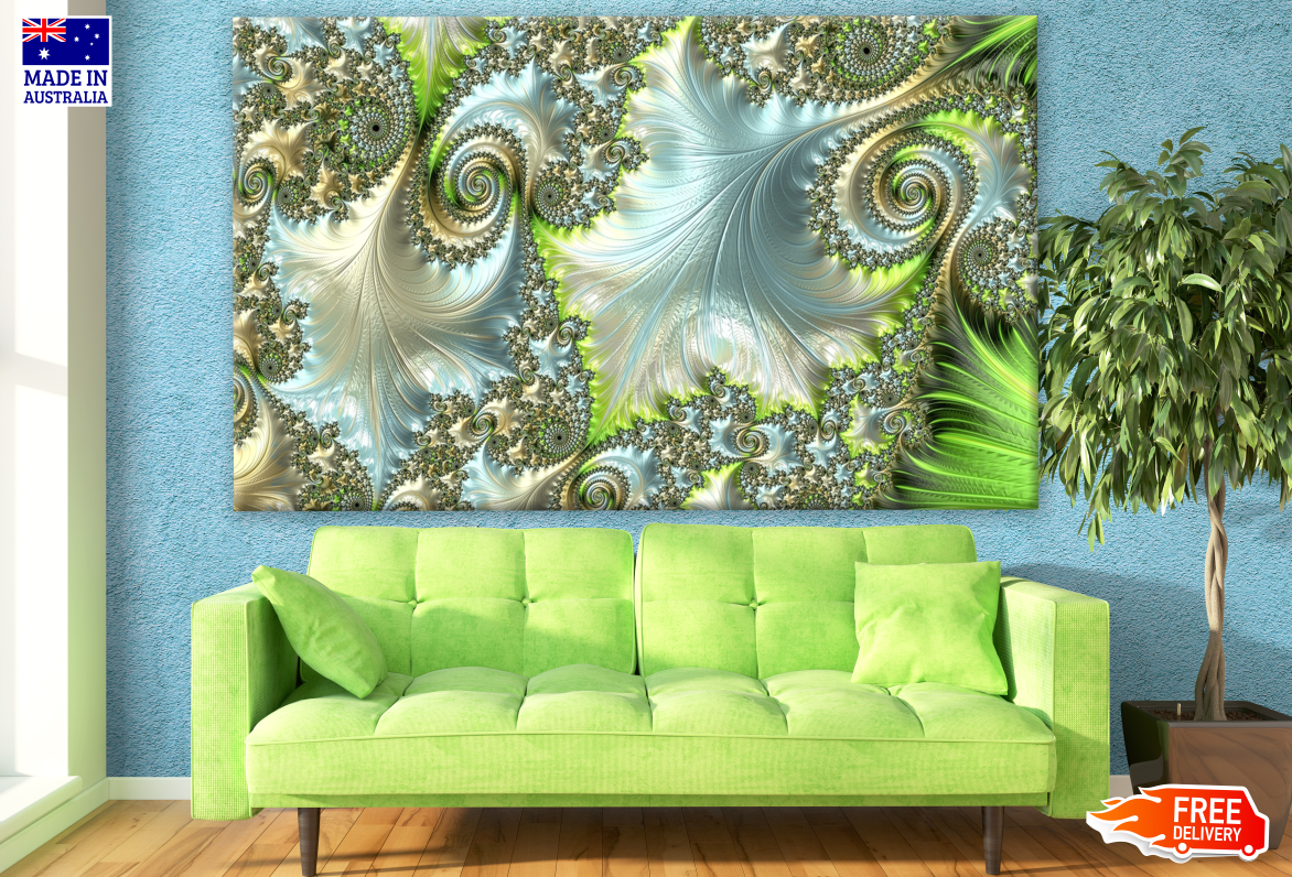 Green Abstract Fractal Design Print 100% Australian Made