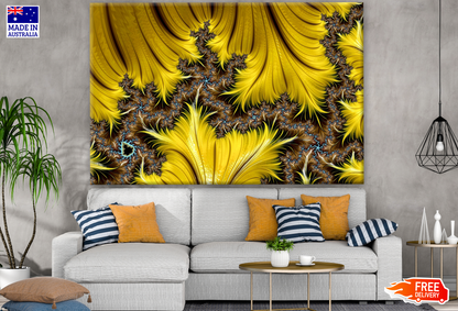 Gold Brown Abstract Fractal Design Print 100% Australian Made