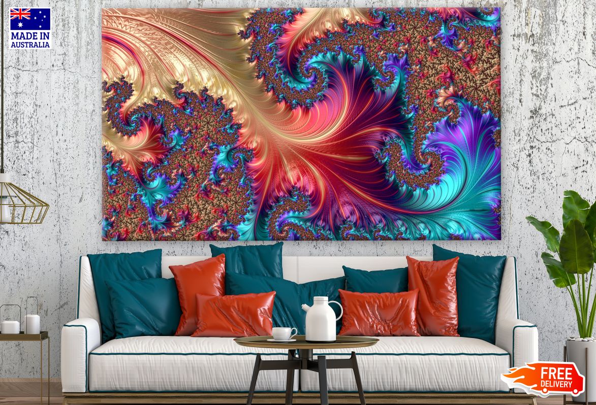 Colourful Abstract Fractal Design Print 100% Australian Made