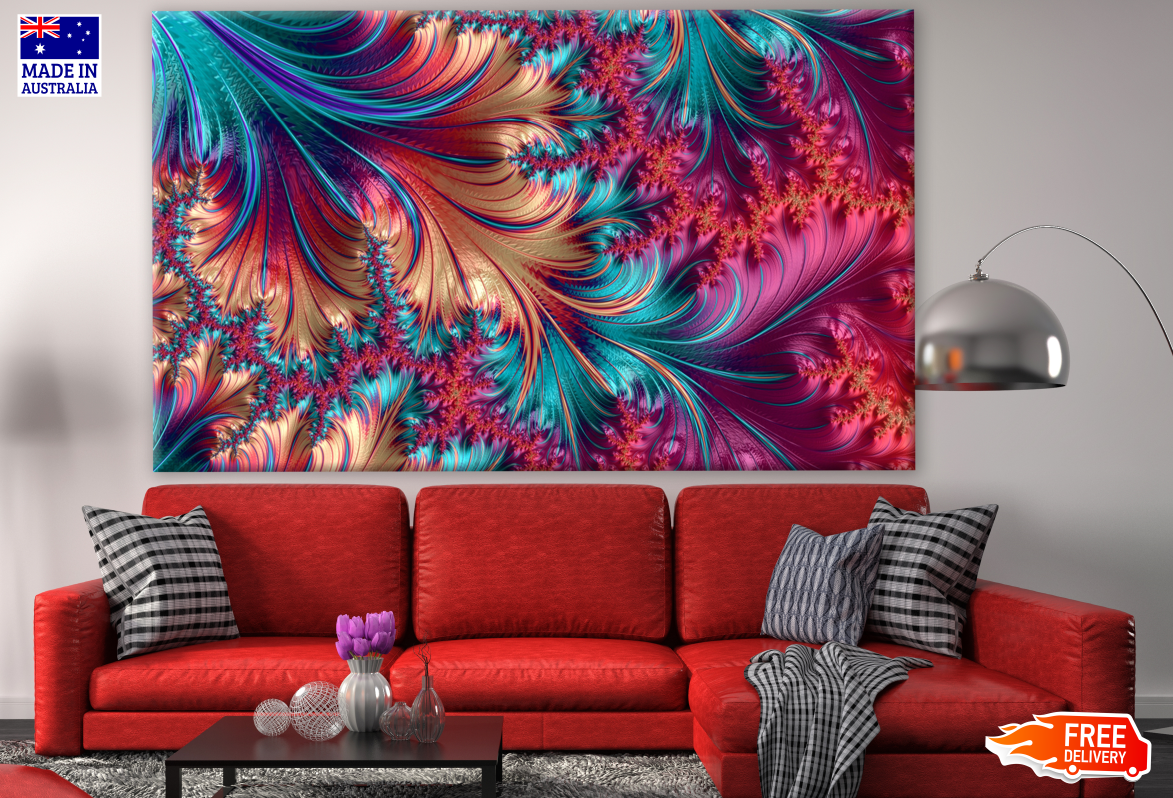 Colourful Abstract Fractal Design Print 100% Australian Made