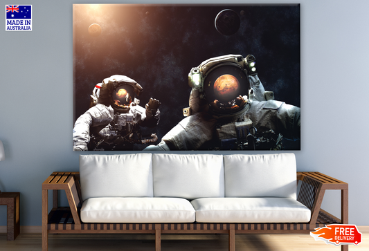 Astronauts in Space Planet Photograph Print 100% Australian Made