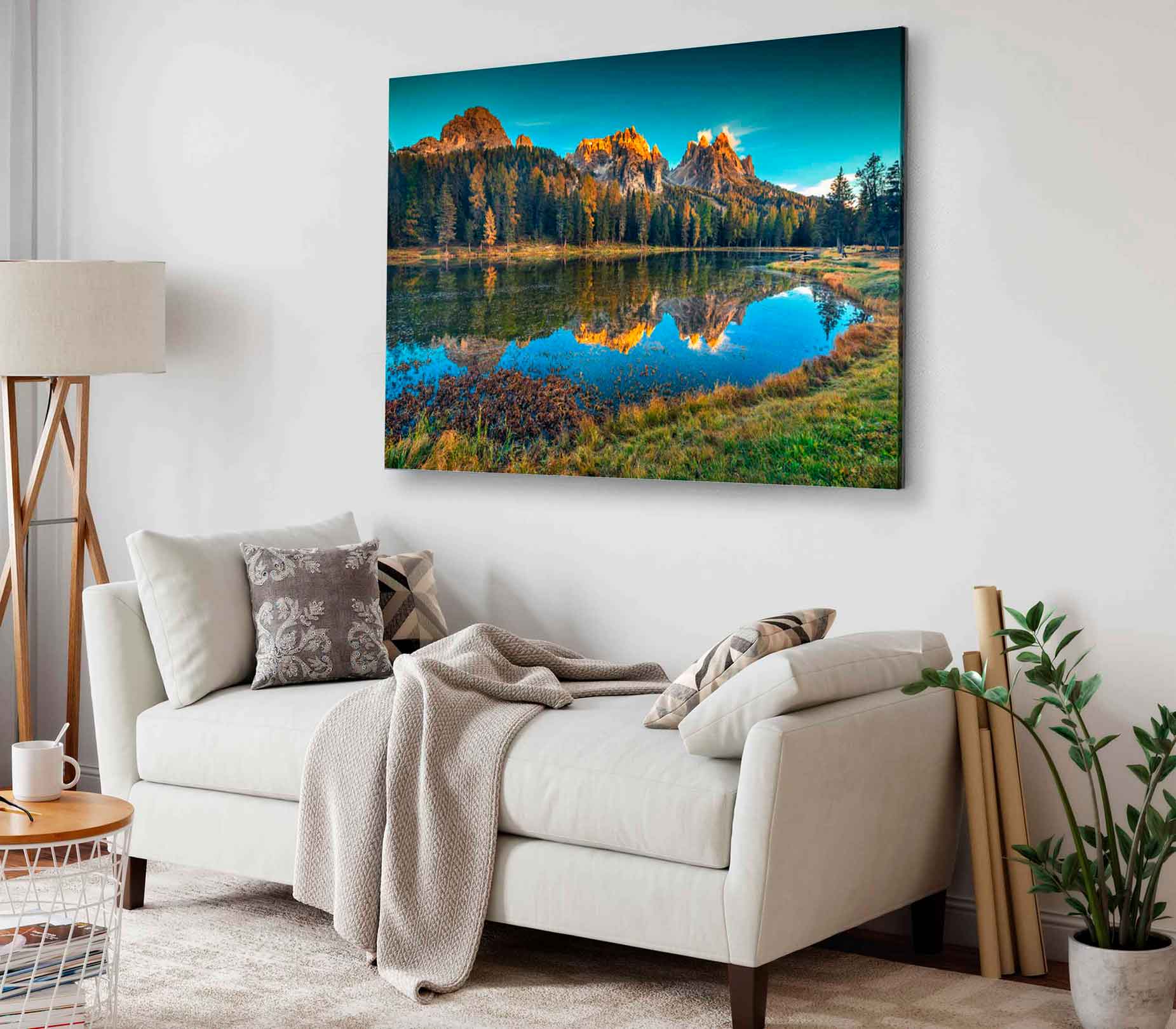 Bella Home Autumn Landscape in Antorno Lake Print Canvas Ready to hang