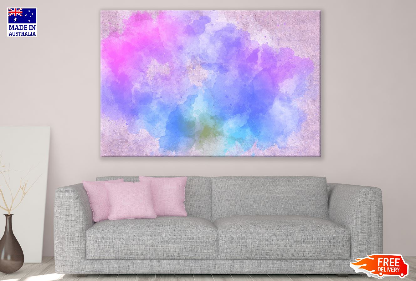 Pink & Blue Abstract Design Print 100% Australian Made