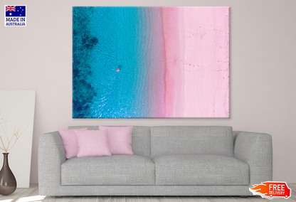 Boat On Sea Aerial View Photograph Print 100% Australian Made