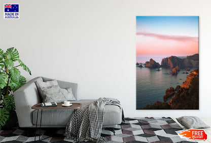 Sea with Cliffs Sunset Scenery View Photograph Print 100% Australian Made