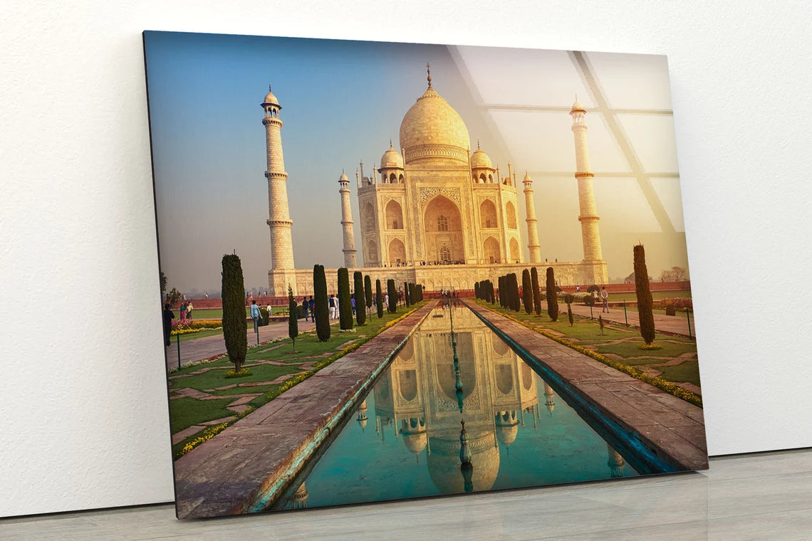 Taj Mahal in India Photograph Acrylic Glass Print Tempered Glass Wall Art 100% Made in Australia Ready to Hang